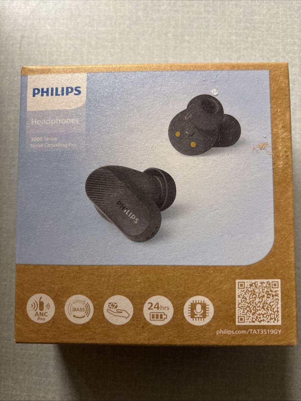 Philips TAT 3519 Black Ear Buds New Sealed